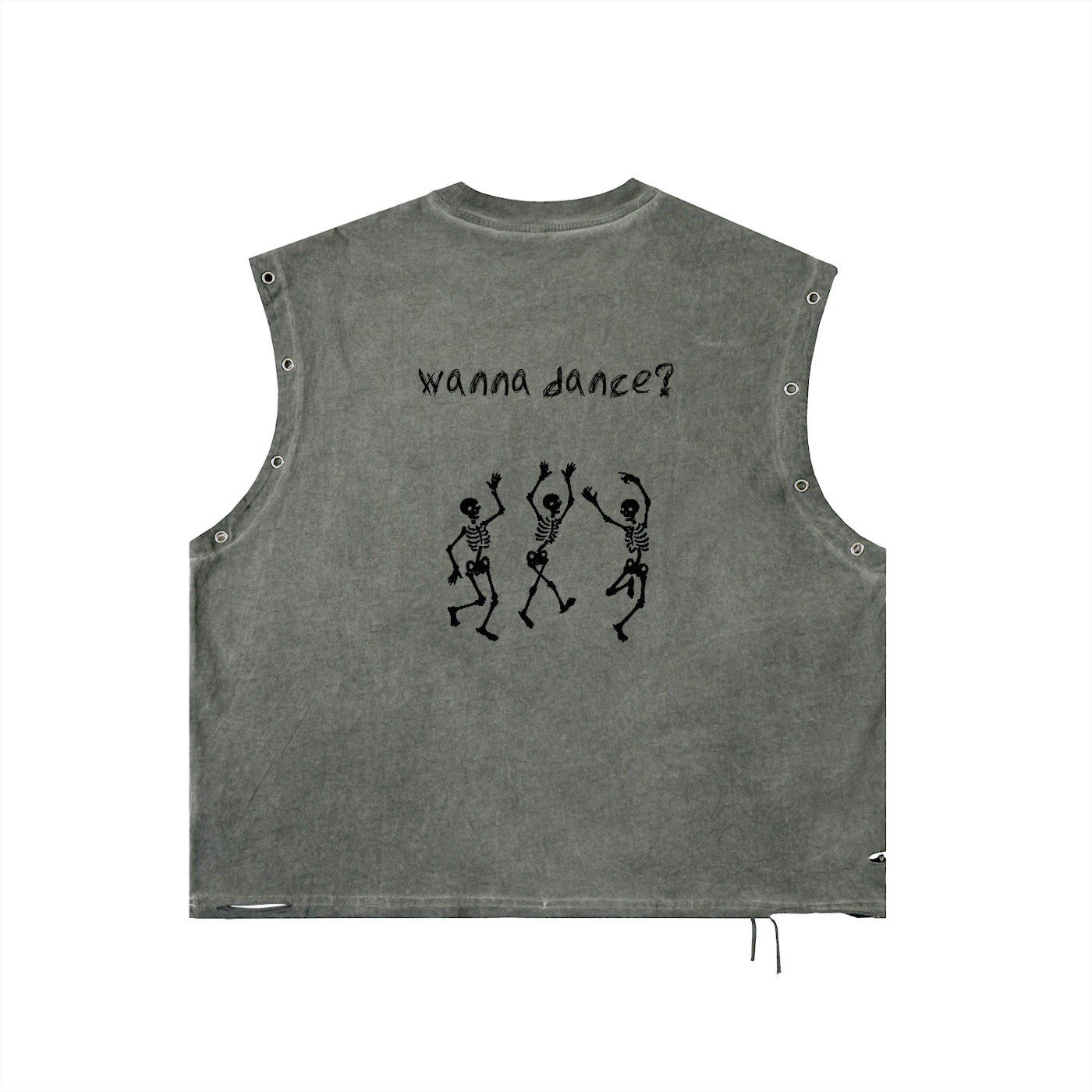 Distressed Grommet Eyelet Tank Top